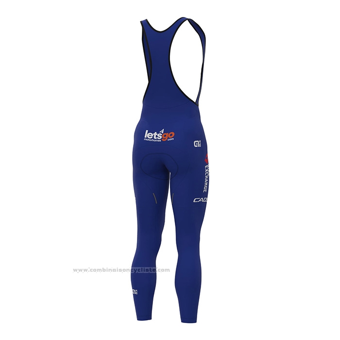 2022 Maillot Cyclisme Bike Exchange Bleu Blanc Manches Longues et Cuissard